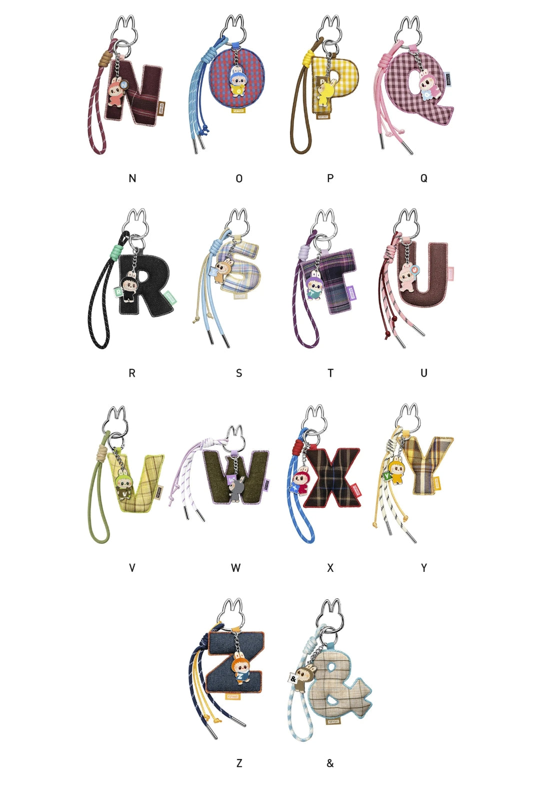 Pin for Love Mini Labubu Doll+Letter Pendant Combo (N-Z)