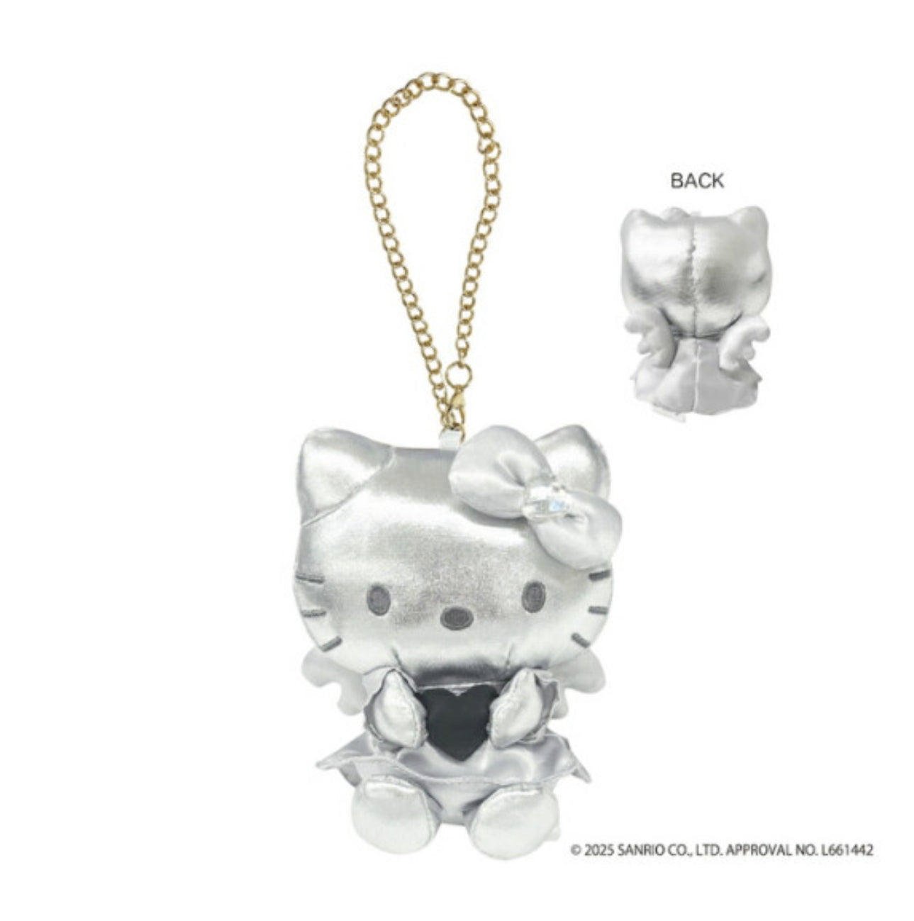 Sanrio Mascot Bag Charm - Hello Kitty Black Angel Silver
