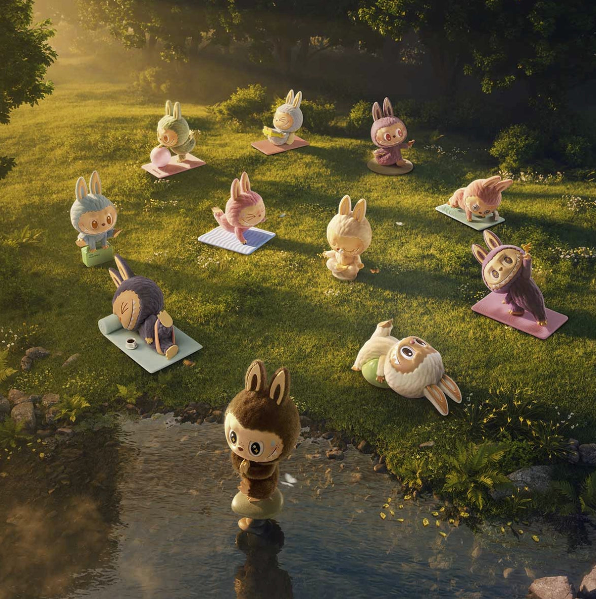 Labubu Lazy Yoga Series Figures