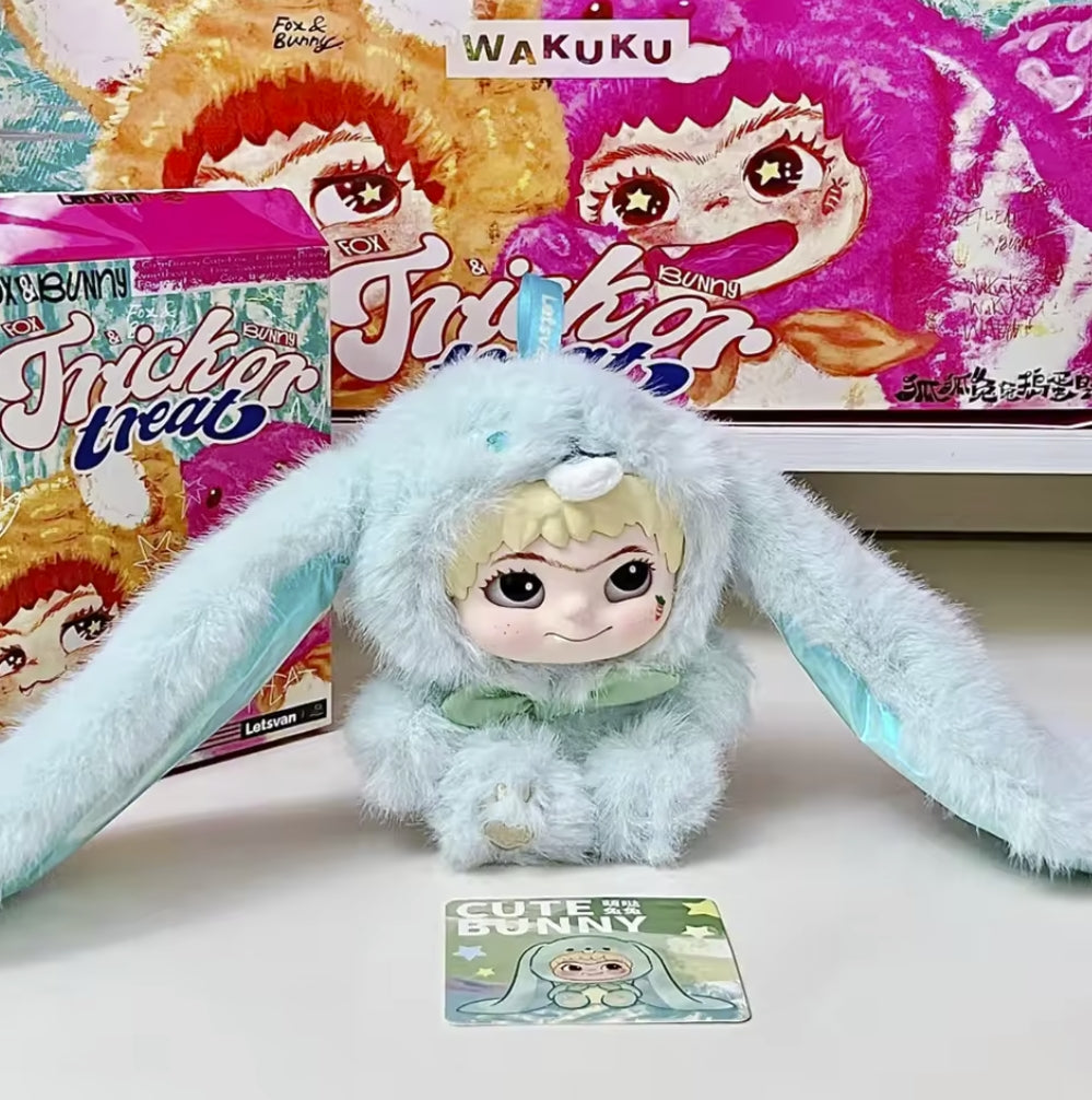 Wakuku Fox & Bunny Trick or Treat Series Plush V2 Blind Box