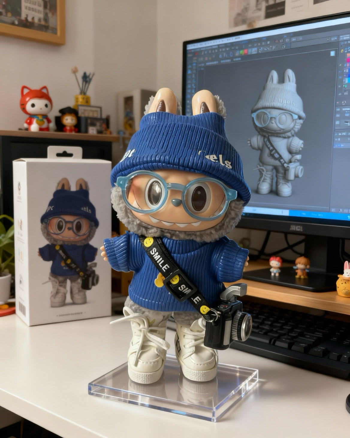 Labubu Macaron Blind Box + Labubu black French brands with Camera