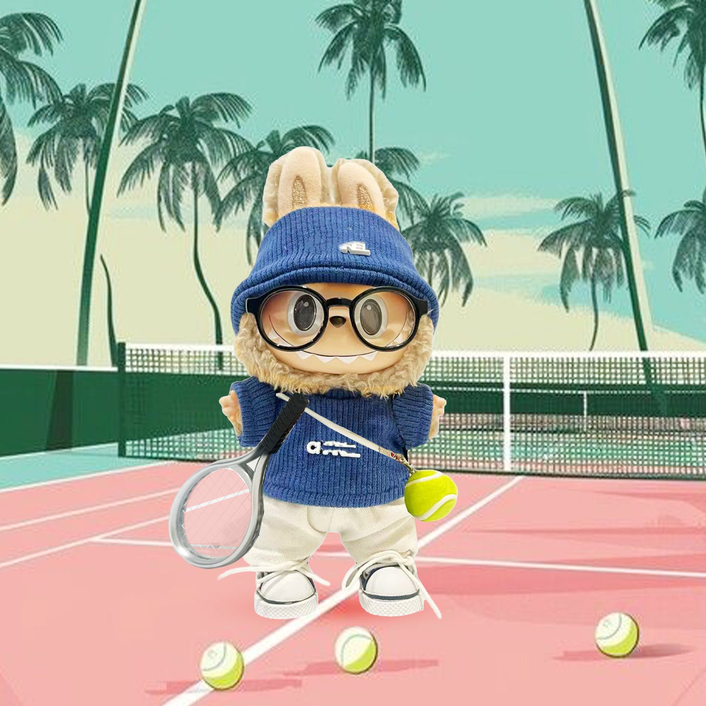 Labubu Blind Box + Blue Tennis Clothes set