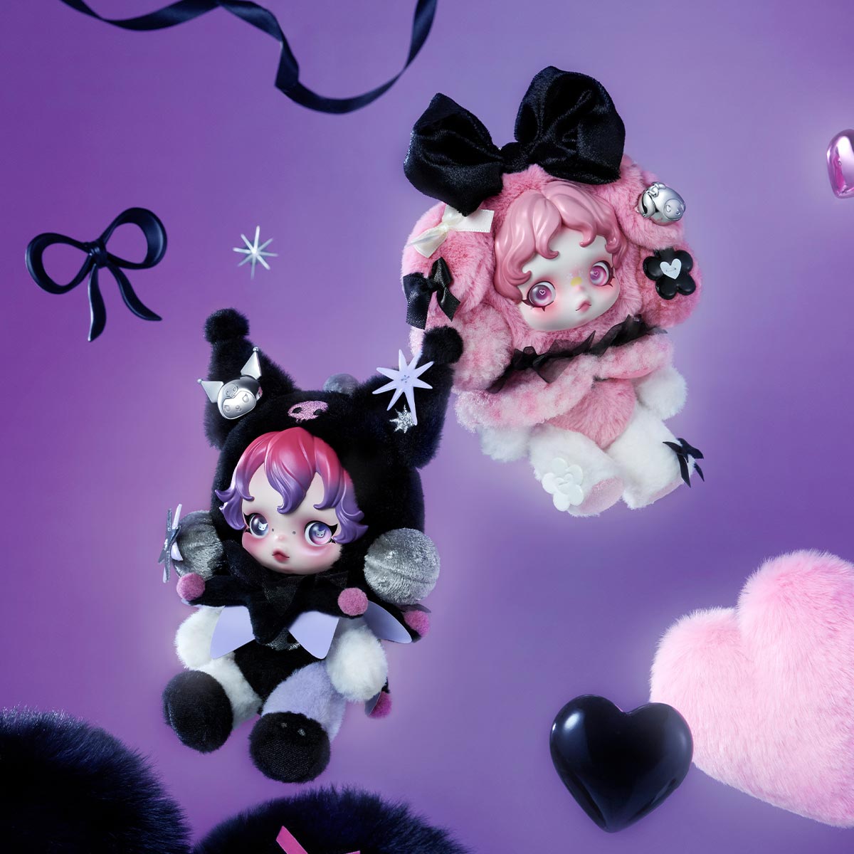 Skullpanda × Kuromi Plush Pendant