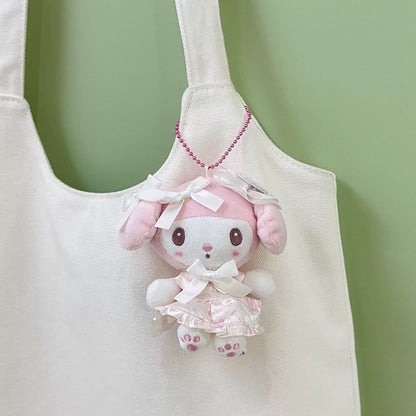 My Melody White Strawberry Outfit 50th Anniversary Plush Mascot Keychain