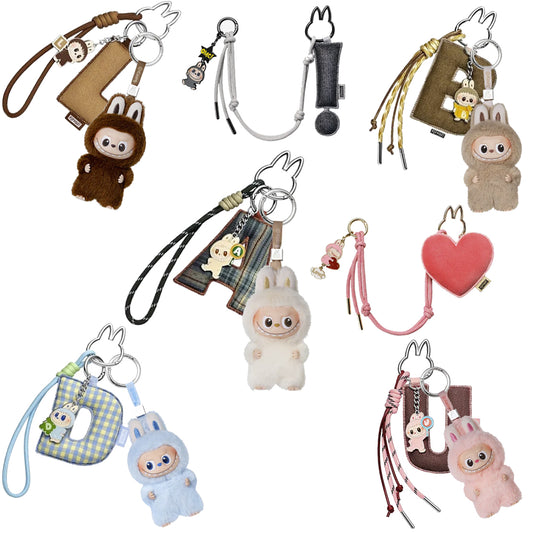 Pin for Love Mini Labubu Doll+Letter Pendant Combo (A-M)