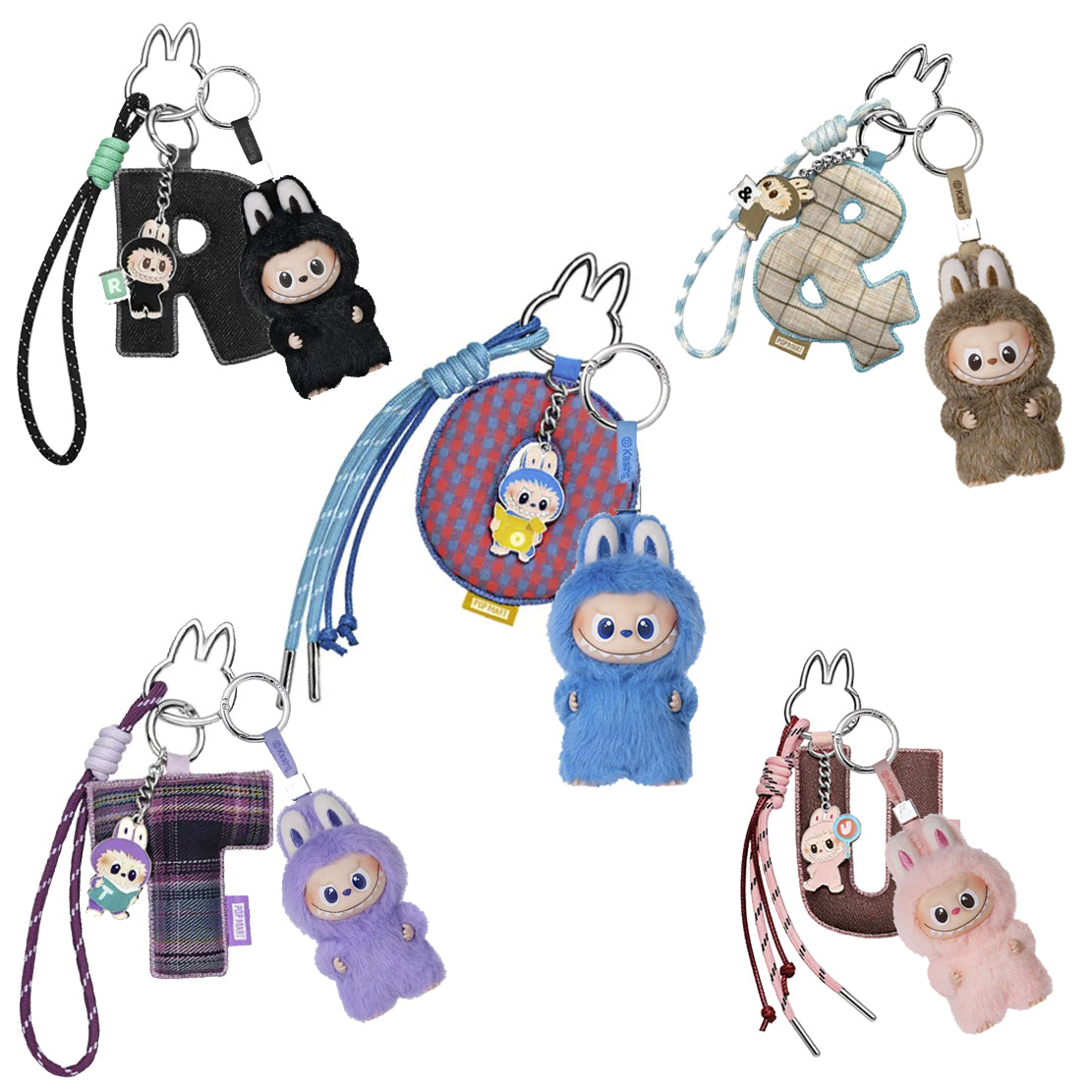 Pin for Love Mini Labubu Doll+Letter Pendant Combo (N-Z)